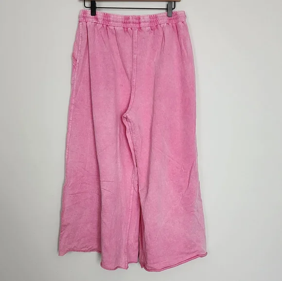 Easel Mineral Washed Wide Leg Pants ISLAND PINK - Picture 3 of 7